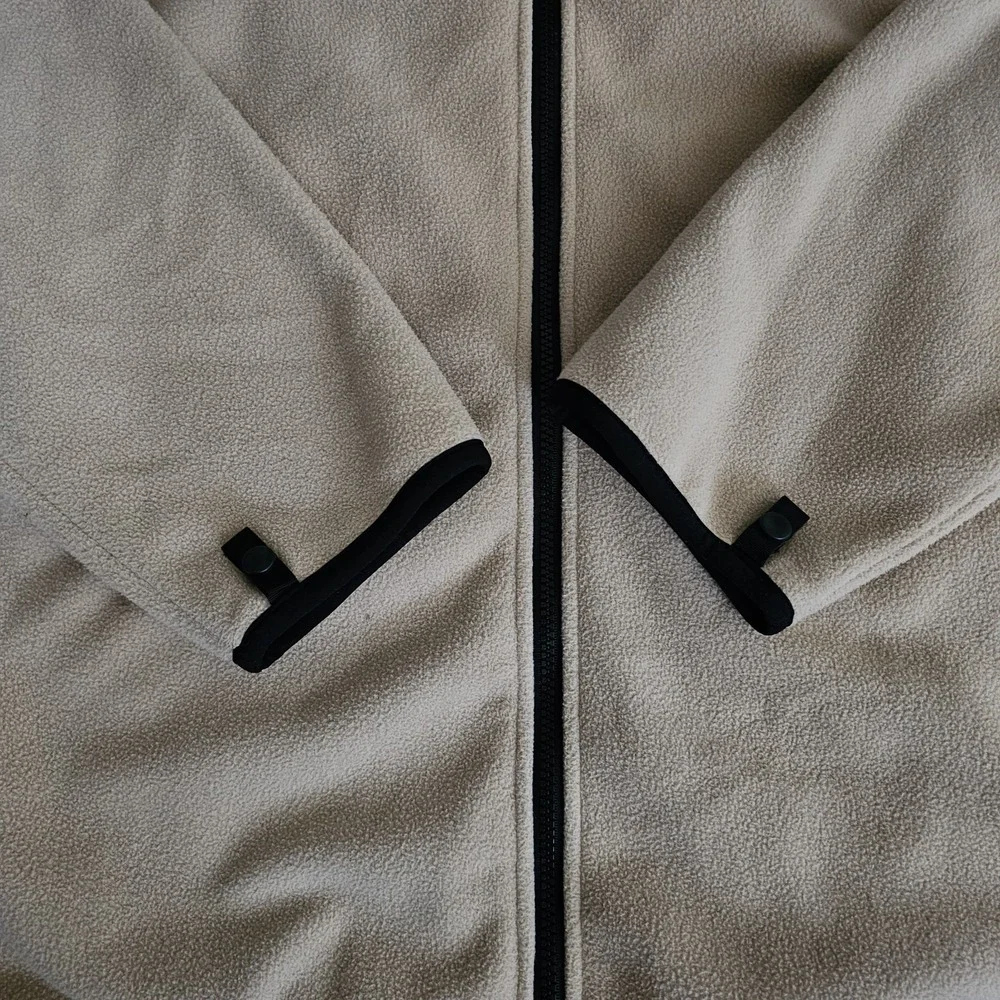 The North Face Fleece Full Zip Up Mock Neck Tan Jacket Mens Size 2XL XXL